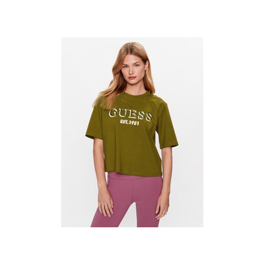 Guess T-Shirt V3YI16 I3Z14 Zielony Regular Fit ze sklepu MODIVO w kategorii Bluzki damskie - zdjęcie 168566004