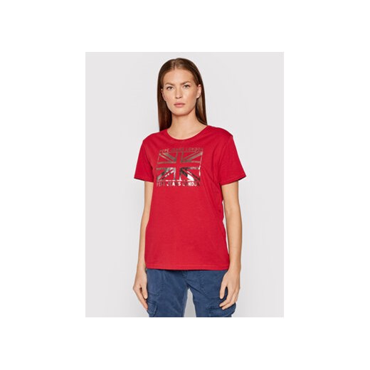 Pepe Jeans T-Shirt Zeldas PL505037 Czerwony Regular Fit ze sklepu MODIVO w kategorii Bluzki damskie - zdjęcie 168566743
