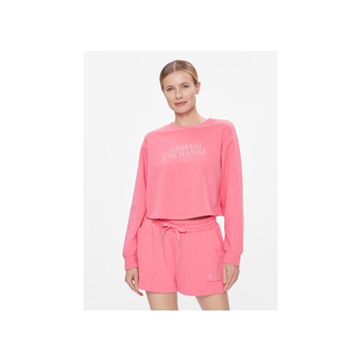 Armani Exchange Bluza 3DYM90 YJFHZ 14BH Różowy Regular Fit ze sklepu MODIVO w kategorii Bluzy damskie - zdjęcie 168567164