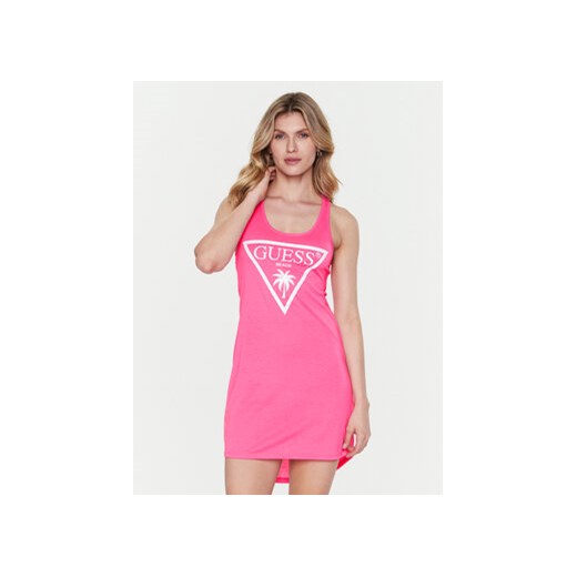 Guess Sukienka plażowa E3GP03 KB9I0 Różowy Regular Fit ze sklepu MODIVO w kategorii Sukienki - zdjęcie 168567501