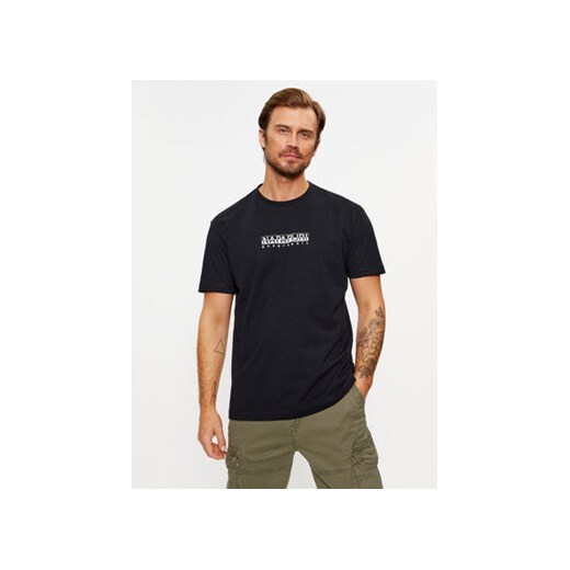 Napapijri T-Shirt NP0A4H8S Czarny Regular Fit ze sklepu MODIVO w kategorii T-shirty męskie - zdjęcie 168567782