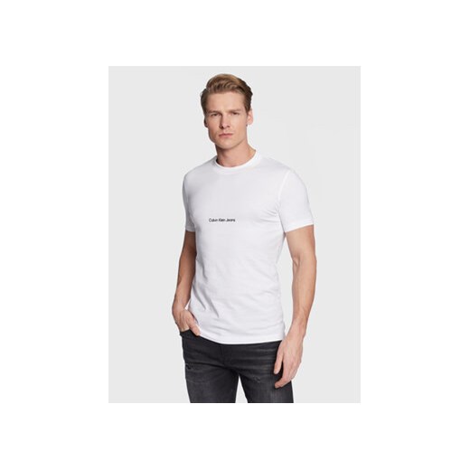 Calvin Klein Jeans T-Shirt J30J322848 Biały Slim Fit ze sklepu MODIVO w kategorii T-shirty męskie - zdjęcie 168568294