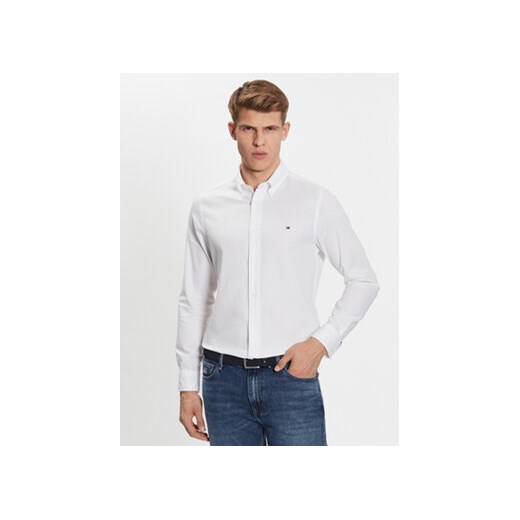 Tommy Hilfiger Koszula Flex Dobby MW0MW31816 Biały Slim Fit Tommy Hilfiger XXL okazyjna cena MODIVO
