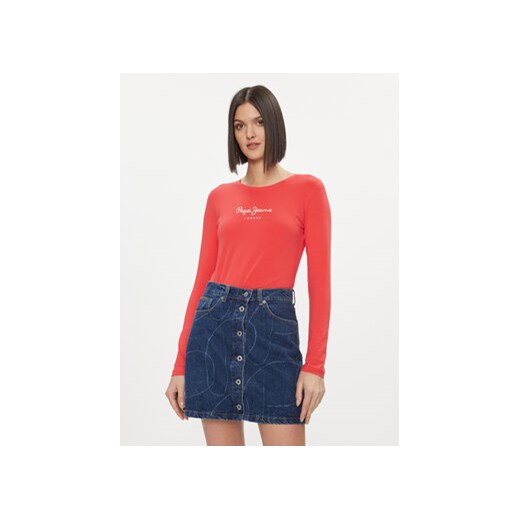 Pepe Jeans Bluzka New Virginia PL505203 Czerwony Slim Fit ze sklepu MODIVO w kategorii Bluzki damskie - zdjęcie 168568730