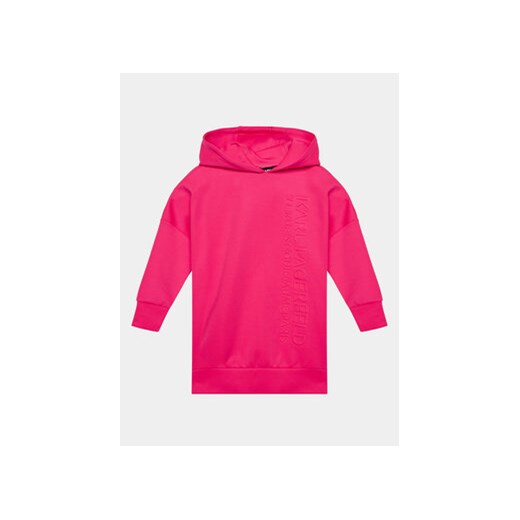 Karl Lagerfeld Kids Sukienka dzianinowa Z12247 D Różowy Regular Fit 14Y wyprzedaż MODIVO
