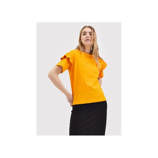 Selected Femme T-Shirt Rylie 16079837 Pomarańczowy Regular Fit ze sklepu MODIVO w kategorii Bluzki damskie - zdjęcie 168569940