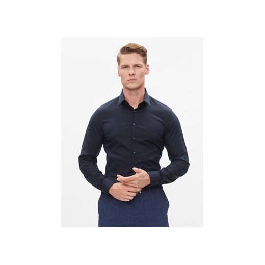 Calvin Klein Koszula K10K112301 Granatowy Slim Fit ze sklepu MODIVO w kategorii Koszule męskie - zdjęcie 168570612