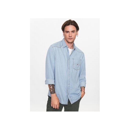 Tommy Jeans Koszula jeansowa Western DM0DM16609 Niebieski Relaxed Fit ze sklepu MODIVO w kategorii Koszule męskie - zdjęcie 168570623