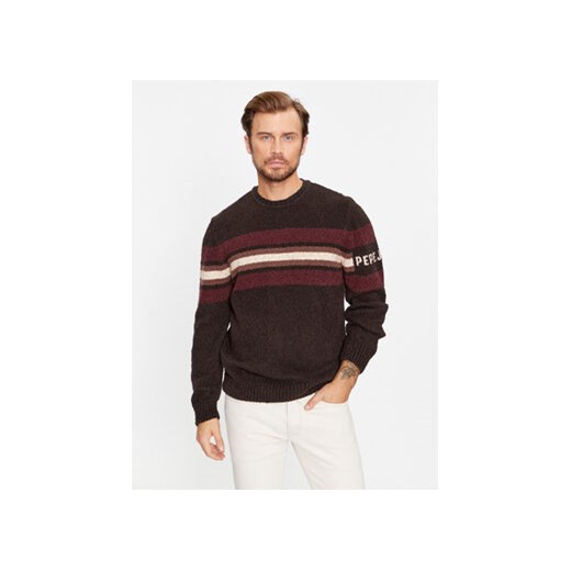 Pepe Jeans Sweter Scott PM702370 Brązowy Regular Fit ze sklepu MODIVO w kategorii Swetry męskie - zdjęcie 168570744