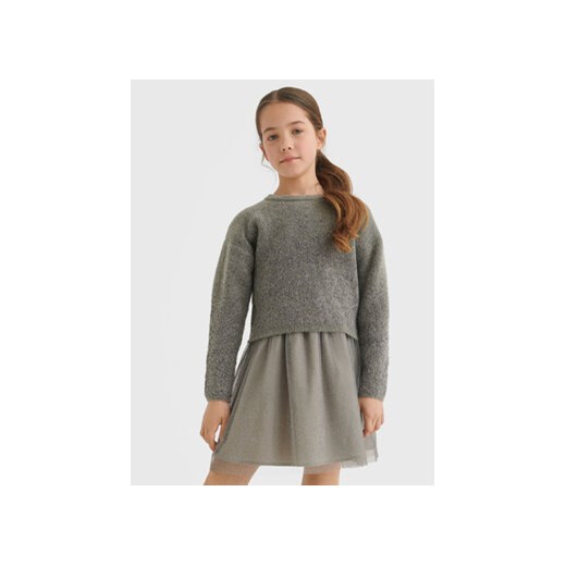 Mayoral Komplet sweter i sukienka 7936 Szary Regular Fit ze sklepu MODIVO w kategorii Komplety dziewczęce - zdjęcie 168571700
