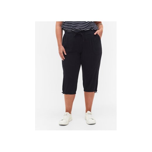 Zizzi Spodnie materiałowe J80001J Czarny Loose Fit ze sklepu MODIVO w kategorii Spodnie damskie - zdjęcie 168572302