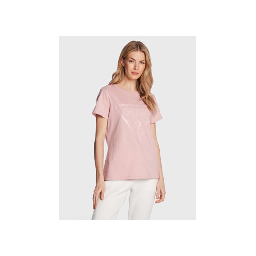 Guess T-Shirt Adele V2YI07 K8HM0 Różowy Regular Fit ze sklepu MODIVO w kategorii Bluzki damskie - zdjęcie 168572593