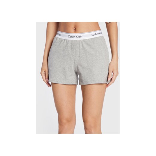 Calvin Klein Underwear Szorty piżamowe 000QS6871E Szary Regular Fit ze sklepu MODIVO w kategorii Piżamy damskie - zdjęcie 168573902