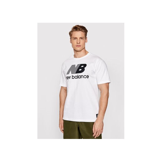 New Balance T-Shirt MT01518 Biały Relaxed Fit ze sklepu MODIVO w kategorii T-shirty męskie - zdjęcie 168574483