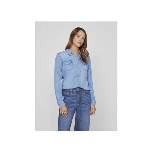 Vila Koszula jeansowa Bista 14033008 Niebieski Regular Fit ze sklepu MODIVO w kategorii Koszule damskie - zdjęcie 168574564