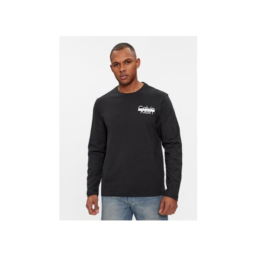Calvin Klein Longsleeve Logo K10K112891 Czarny Regular Fit ze sklepu MODIVO w kategorii T-shirty męskie - zdjęcie 168574822