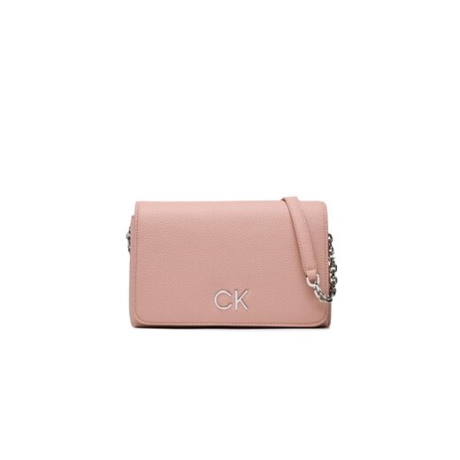 Calvin Klein Torebka Re-Lock Shoulder Bag W/Flap K60K610455 Różowy Calvin Klein uniwersalny wyprzedaż MODIVO