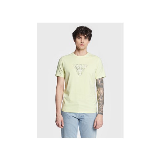 Guess T-Shirt Geo Triangle M3GI23 J1314 Zielony Slim Fit ze sklepu MODIVO w kategorii T-shirty męskie - zdjęcie 168575704
