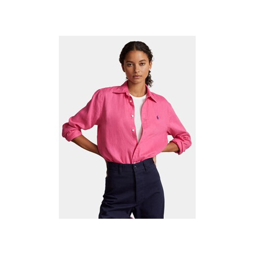 Polo Ralph Lauren Koszula Ls Rx Anw St 211920516014 Różowy Regular Fit ze sklepu MODIVO w kategorii Koszule damskie - zdjęcie 168576111