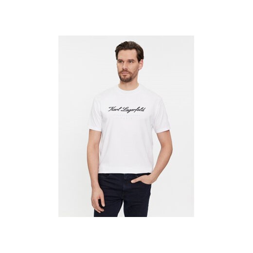 KARL LAGERFELD T-Shirt 755403 541221 Biały Regular Fit ze sklepu MODIVO w kategorii T-shirty męskie - zdjęcie 168576193