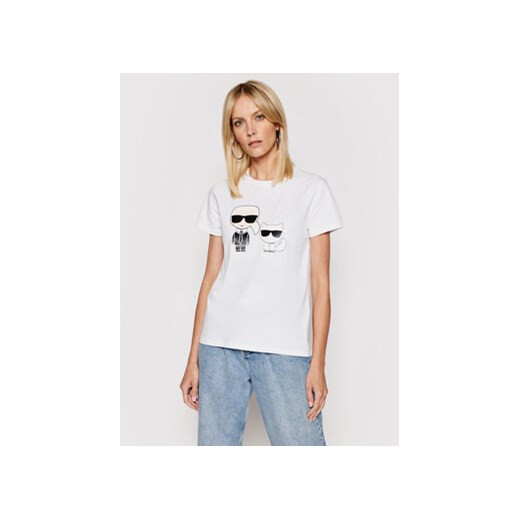 KARL LAGERFELD T-Shirt Ikonik & Choupette 210W1724 Biały Regular Fit Karl Lagerfeld XS MODIVO