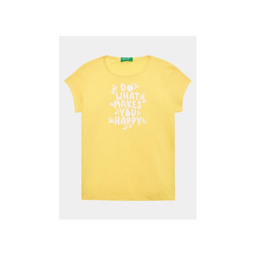 United Colors Of Benetton T-Shirt 3096G1095 Żółty Regular Fit ze sklepu MODIVO w kategorii Koszulki niemowlęce - zdjęcie 168577293
