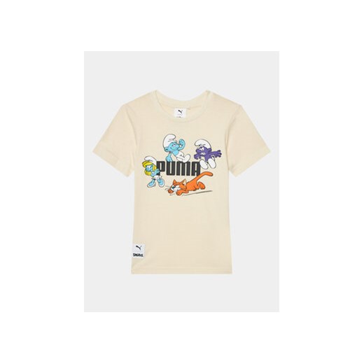 Puma T-Shirt Puma X The Smurfs 622981 Écru Regular Fit ze sklepu MODIVO w kategorii T-shirty chłopięce - zdjęcie 168577461