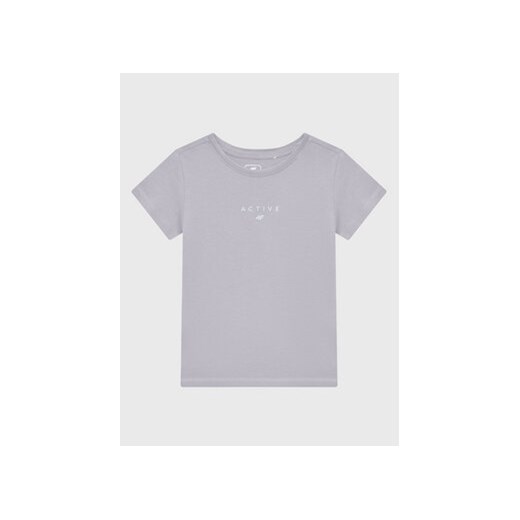 4F T-Shirt HJZ22-JTSD002 Szary Regular Fit ze sklepu MODIVO w kategorii Bluzki dziewczęce - zdjęcie 168577530