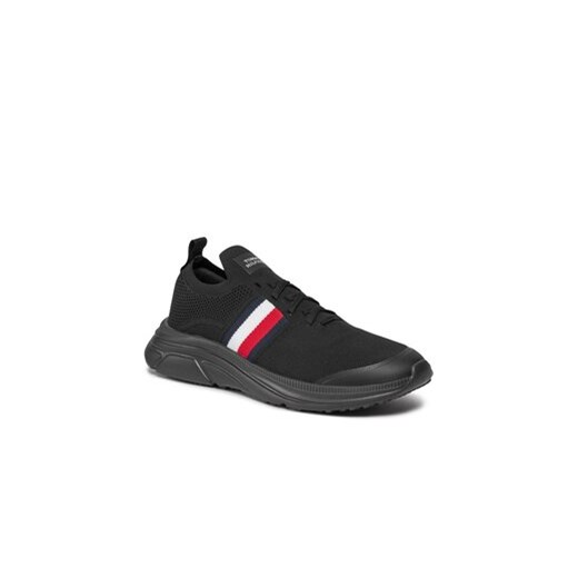 Tommy Hilfiger Sneakersy Modern Runner Knit Stripes Ess FM0FM04798 Czarny Tommy Hilfiger 43 MODIVO