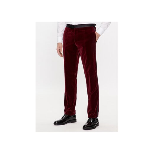 Boss Spodnie garniturowe H-Genius-Tux-231 50484723 Bordowy Slim Fit ze sklepu MODIVO w kategorii Spodnie męskie - zdjęcie 168579242