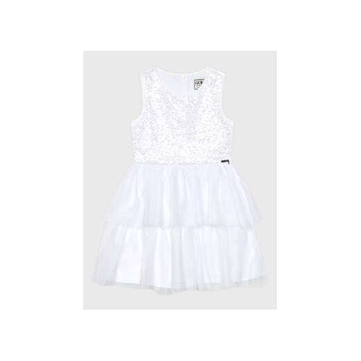 Guess Sukienka elegancka J3RK29 KBL10 Biały Regular Fit ze sklepu MODIVO w kategorii Sukienki dziewczęce - zdjęcie 168579731