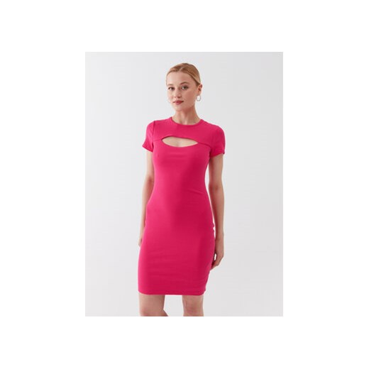 Guess Sukienka dzianinowa Lana WBYK95 KB9E2 Różowy Slim Fit ze sklepu MODIVO w kategorii Sukienki - zdjęcie 168579884
