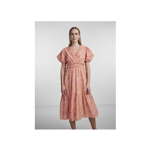 YAS Sukienka 26029909 Różowy Regular Fit ze sklepu MODIVO w kategorii Sukienki - zdjęcie 168580272
