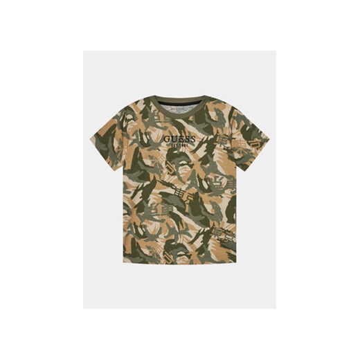 Guess T-Shirt L4RI13 K8HM3 Khaki Regular Fit ze sklepu MODIVO w kategorii T-shirty chłopięce - zdjęcie 168581042