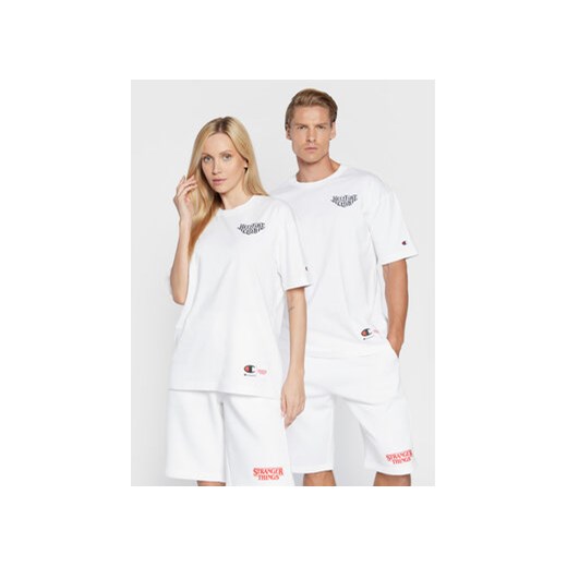 Champion T-Shirt Unisex STRANGER THINGS 217791 Biały Custom Fit ze sklepu MODIVO w kategorii Bluzki damskie - zdjęcie 168581294