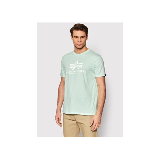 Alpha Industries T-Shirt Basic 100501 Zielony Regular Fit ze sklepu MODIVO w kategorii T-shirty męskie - zdjęcie 168581940