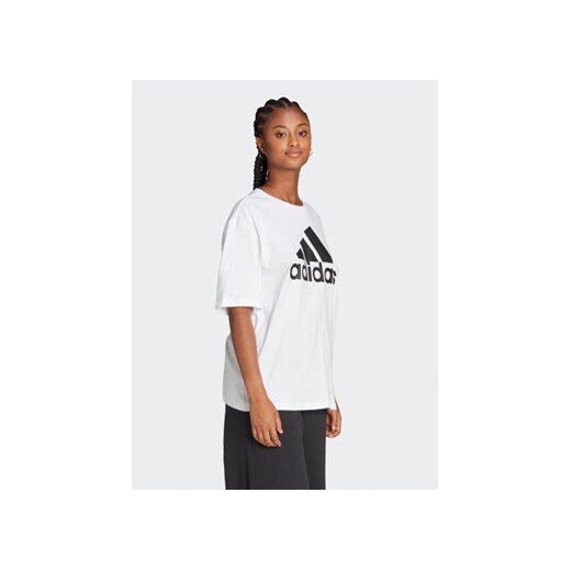 adidas T-Shirt Essentials Big Logo Boyfriend T-Shirt HR4930 Biały Loose Fit ze sklepu MODIVO w kategorii Bluzki damskie - zdjęcie 168582433