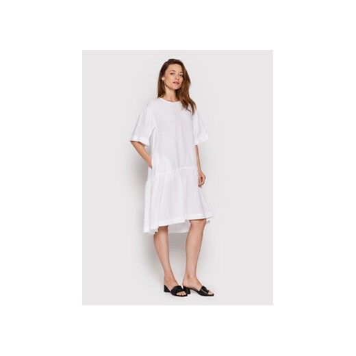 Cappellini Sukienka codzienna M02305T0 01617 Biały Relaxed Fit ze sklepu MODIVO w kategorii Sukienki - zdjęcie 168583042