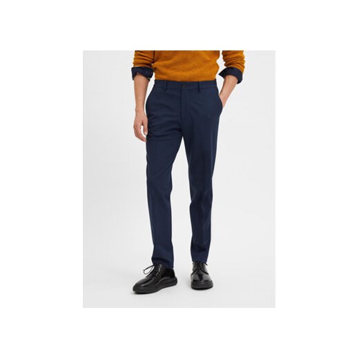 Selected Homme Spodnie materiałowe 16085270 Granatowy Slim Fit ze sklepu MODIVO w kategorii Spodnie męskie - zdjęcie 168583681