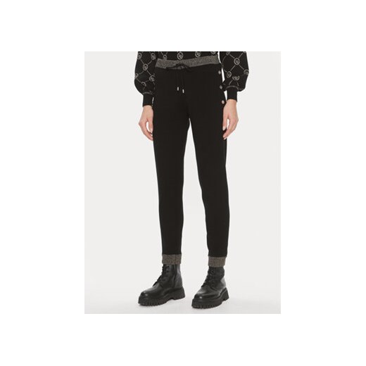 Liu Jo Sport Spodnie materiałowe TF3207 MA63L Czarny Slim Fit ze sklepu MODIVO w kategorii Spodnie damskie - zdjęcie 168584101