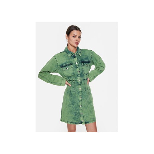 Gestuz Sukienka jeansowa Skyegz 10906800 Zielony Regular Fit ze sklepu MODIVO w kategorii Sukienki - zdjęcie 168584751