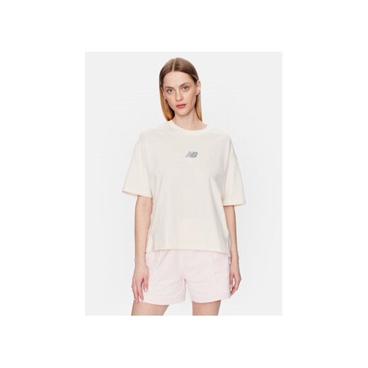 New Balance T-Shirt WT31511 Beżowy Oversize ze sklepu MODIVO w kategorii Bluzki damskie - zdjęcie 168584790