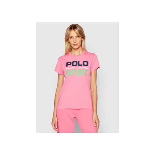 Polo Ralph Lauren T-Shirt Ssl 211838079005 Różowy Regular Fit ze sklepu MODIVO w kategorii Bluzki damskie - zdjęcie 168585174