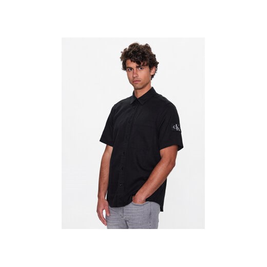 Calvin Klein Jeans Koszula J30J322948 Czarny Regular Fit ze sklepu MODIVO w kategorii Koszule męskie - zdjęcie 168585524