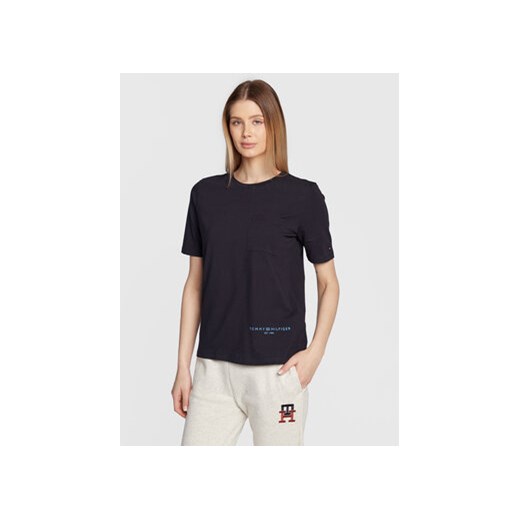 Tommy Hilfiger T-Shirt Logo WW0WW37556 Granatowy Regular Fit ze sklepu MODIVO w kategorii Bluzki damskie - zdjęcie 168585680