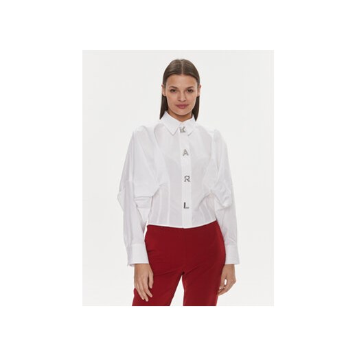 KARL LAGERFELD Koszula 240W1602 Biały Regular Fit ze sklepu MODIVO w kategorii Koszule damskie - zdjęcie 168586290