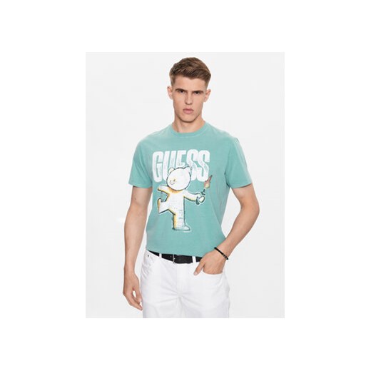 Guess T-Shirt M3YI88 KBDL0 Niebieski Regular Fit ze sklepu MODIVO w kategorii T-shirty męskie - zdjęcie 168586392