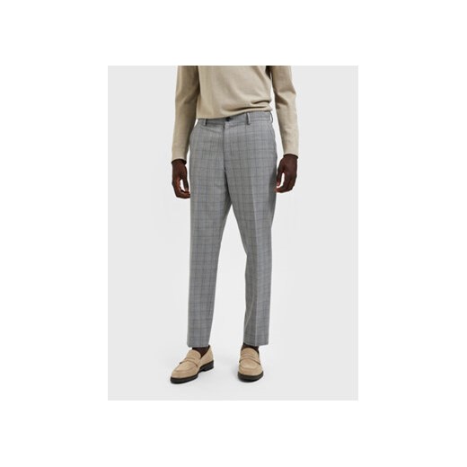 Selected Homme Spodnie materiałowe 16087750 Szary Slim Fit ze sklepu MODIVO w kategorii Spodnie męskie - zdjęcie 168587341