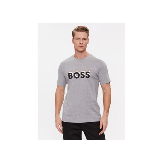 Boss T-Shirt Tiburt 427 50506923 Szary Regular Fit ze sklepu MODIVO w kategorii T-shirty męskie - zdjęcie 168587440