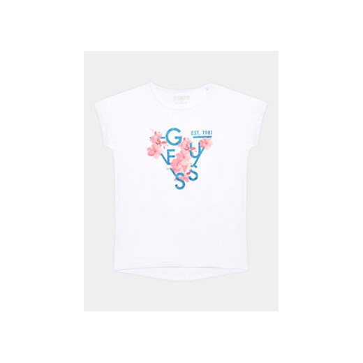 Guess T-Shirt J3GI21 K6YW1 Biały Regular Fit ze sklepu MODIVO w kategorii Bluzki dziewczęce - zdjęcie 168587584